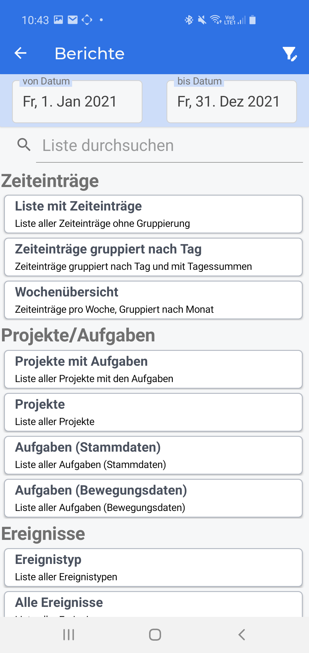 Berichtsliste
